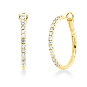 Creolen aus 750 Gold Gelbgold 30 Brillanten 0,76ct TW-SI 25,2x2mm