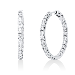 Creolen aus 750 Gold Weißgold 48 Brillanten 2,45ct F-VSI/SI 26,7x2,6mm Creolen aus 750 Gold Weißgold 48 Brillanten 2,45ct F-VSI/SI 26,7x2,6mm