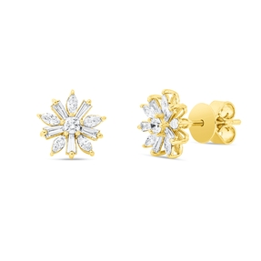 Ohrstecker aus 750 Gold Gelbgold 22 Diamanten 0,52ct TW-SI 9x9,2mm