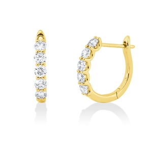 Creolen aus 750 Gold Gelbgold 10 Brillanten 0,79ct I-SI 15,6x2,6mm