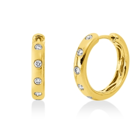 Creolen aus 750 Gold Gelbgold 10 Brillanten 0,2ct TW-SI 16x3mm Zarge
