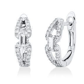 Creolen aus 750 Gold Weißgold 54 Diamanten 0,44ct TW-VSI/SI 13,2x4mm