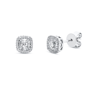 Ohrstecker aus 750 Gold Weißgold 84 Diamanten 0,38ct TW-VSI/SI 6,7x6,6mm