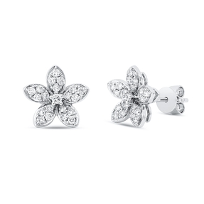 Ohrstecker aus 750 Gold Weißgold 42 Brillanten 0,37ct TW-SI 9,7x10,5mm