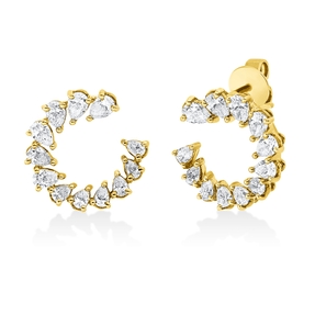 Ohrstecker aus 750 Gold Gelbgold 24 Diamanten 1,78ct 15,9x16,1mm