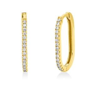 Creolen aus 750 Gold Gelbgold 30 Brillanten 0,23ct F-VSI/SI 18,6x1,6mm
