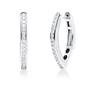 Creolen aus 750 Gold Weißgold 32 Brillanten 0,8ct TW-SI 28,5x3,8mm