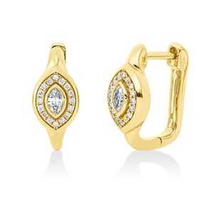 Creolen aus 750 Gold Gelbgold 34 Diamanten 0,28ct TW-SI 15,5x7mm