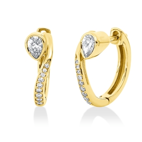 Creolen aus 750 Gold Gelbgold 20 Diamanten 0,4ct TW-SI 15,5x5mm