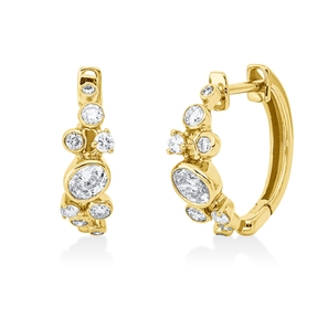 Creolen aus 750 Gold Gelbgold 18 Diamanten 0,68ct TW-SI 16,7x5mm