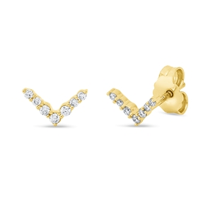 Ohrstecker aus 750 Gelbgold 14 Brillanten 0,11ct TW-SI 4,5x7,9mm Fassung rhodiniert Ohrstecker aus 750 Gelbgold 14 Brillanten 0,11ct TW-SI 4,5x7,9mm Fassung rhodiniert