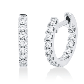 Creolen aus 750 Gold Weißgold 26 Brillanten 0,36ct W-SI 12x1,9mm