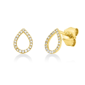 Ohrstecker Tropfen 750 Gelbgold 8 Diamanten 0,02ct TW-SI 32 Diamanten 0,06ct TW-SI