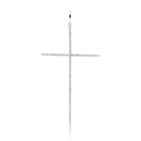 Anhänger Kreuz aus 750 Weißgold 71 Brillanten 0,15ct W-SI 45,8x24mm mit Öse