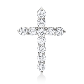 Anhänger Kreuz aus 750 Weißgold 11 Brillanten 0,69ct TW-SI 19,7x14,3mm