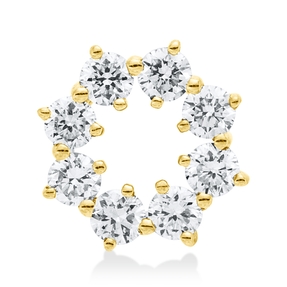 Anhänger aus 750 Gold Gelbgold 8 Brillanten 0,25ct W-SI 7,6x8,1mm