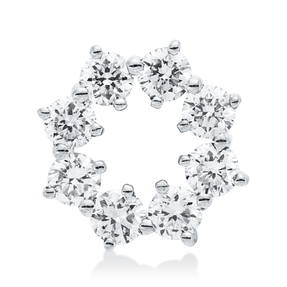 Anhänger Kreis aus 750 Gold Weißgold 8 Brillanten 0,25ct W-SI 7,6x8,1mm