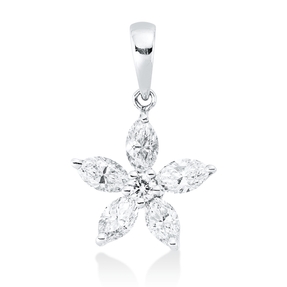 Anhänger aus 750 Gold Weißgold 6 Diamanten 0,65ct 17,3x11,4mm mit Öse