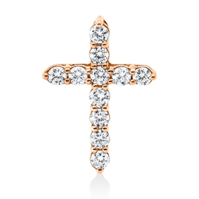 Anhänger Kreuz aus 750 Gold Rotgold 11 Brillanten 0,31ct TW-SI 15,4x11,1mm