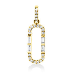 Anhänger aus 585 Gold Gelbgold 25 Diamanten 0,21ct W-SI/PI 21,7x6,3mm mit Öse