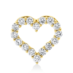 Anhänger Herz aus 585 Gold Gelbgold 16 Brillanten 0,65ct I-SI 13,3x14,4mm