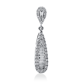 Anhänger aus 750 Gold Weißgold 45 Diamanten 0,42ct TW-SI 26,6x5,7mm