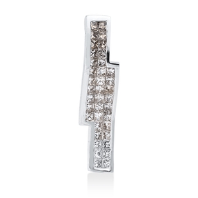 Anhänger aus 750 Weißgold 38 Diamanten Prinzess-Schliff 1,1ct fancy 28,5x6,3mm
