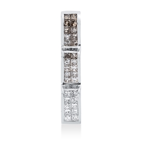 Anhänger aus 750 Weißgold 30 Diamanten Prinzess-Schliff 1ct fancy 28,7x5mm