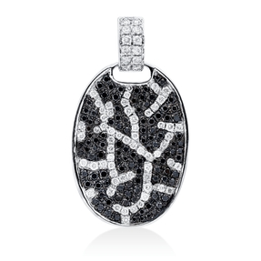 Anhänger aus 750 Gold Weißgold 180 Diamanten 1,51ct 33,2x18,5mm