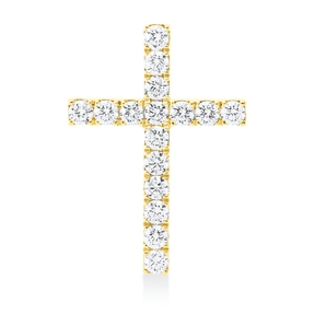 Anhänger Kreuz aus 750 Gold Gelbgold 16 Brillanten 1,18ct TW-SI 27x19mm