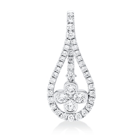 Anhänger Tropfen aus 750 Weißgold 43 Brillanten 0,62ct TW-SI 23,2x10mm