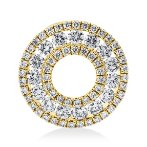 Anhänger Kreis aus 750 Gold Gelbgold 70 Brillanten 0,64ct I-SI Ø13,5mm