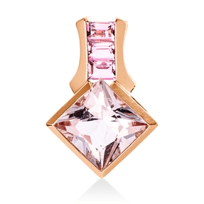Anhänger aus 750 Gold Rotgold 4 Morganite 3,76ct pink 21,1x14,6mm