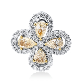 Anhänger aus 750 Gold gelb/weiß 49 Diamanten 1,41ct 17x17mm