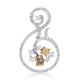 Anhänger aus 750 Gold Weißgold 87 Diamanten 1,16ct 27,9x17,1mm