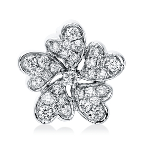 Anhänger Blume aus 750 Weißgold 31 Brillanten 0,32ct TW-SI 12,8x13,3mm