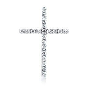 Anhänger Kreuz aus 750 Weißgold 21 Brillanten 0,16ct W-SI 18,1x12,7mm