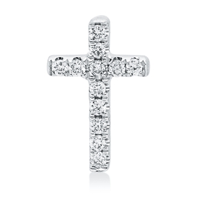 Anhänger Kreuz aus 750 Weißgold 12 Brillanten 0,04ct W-SI 8,1x5,3mm