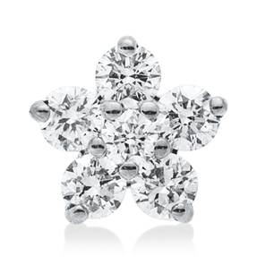 Anhänger aus 750 Gold Weißgold 6 Brillanten 0,1ct W-SI 4,6x4,6mm