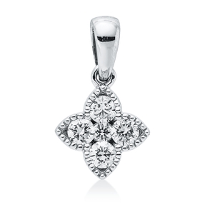 Anhänger aus 750 Gold Weißgold 5 Brillanten 0,27ct W-SI 14,4x10,1mm mit Öse Anhänger aus 750 Gold Weißgold 5 Brillanten 0,27ct W-SI 14,4x10,1mm mit Öse