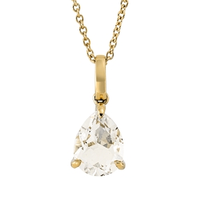 Collier aus 750 Gold Gelbgold Amethyst 1,56ct grün L:45cm