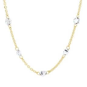 Collier aus 750 Gold Gelbgold 5 Brillanten 0,5ct TW-SI L:44,5cm