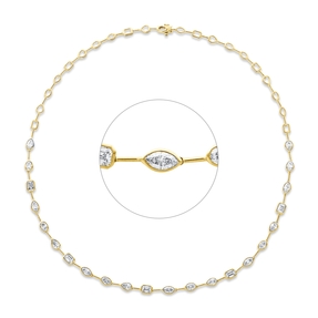 Collier aus 750 Gold gelb/weiß 22 Diamanten 6,45ct TW-SI L:42,3cm