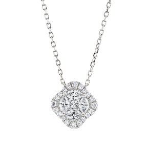 Collier aus 750 Gold Weißgold 25 Diamanten 0,37ct L:45cm