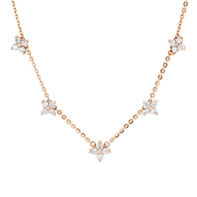 Collier aus 750 Gold Rotgold 20 Brillanten 0,67ct W-PI L:45,7cm