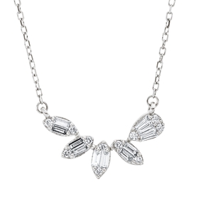 Collier aus 750 Gold Weißgold 22 Diamanten 0,21ct L:45,7cm