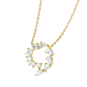 Collier aus 750 Gold Gelbgold 10 Diamanten 0,48ct L:45,7cm