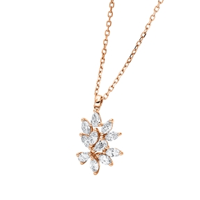 Collier aus 750 Gold Rotgold 11 Diamanten 0,38ct TW-VSI L:45,7cm