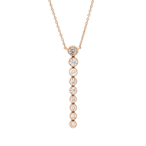 Collier aus 750 Gold Rotgold 9 Brillanten 1,07ct fancy L:40,6cm Zarge
