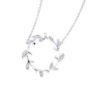 Collier aus 750 Gold Weißgold 20 Brillanten 0,08ct TW-SI/PI L:45,7cm